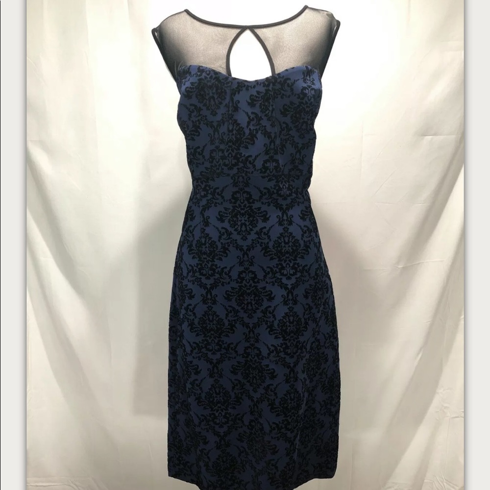 Alexa B dress. Blue with black velvet. Size 14.